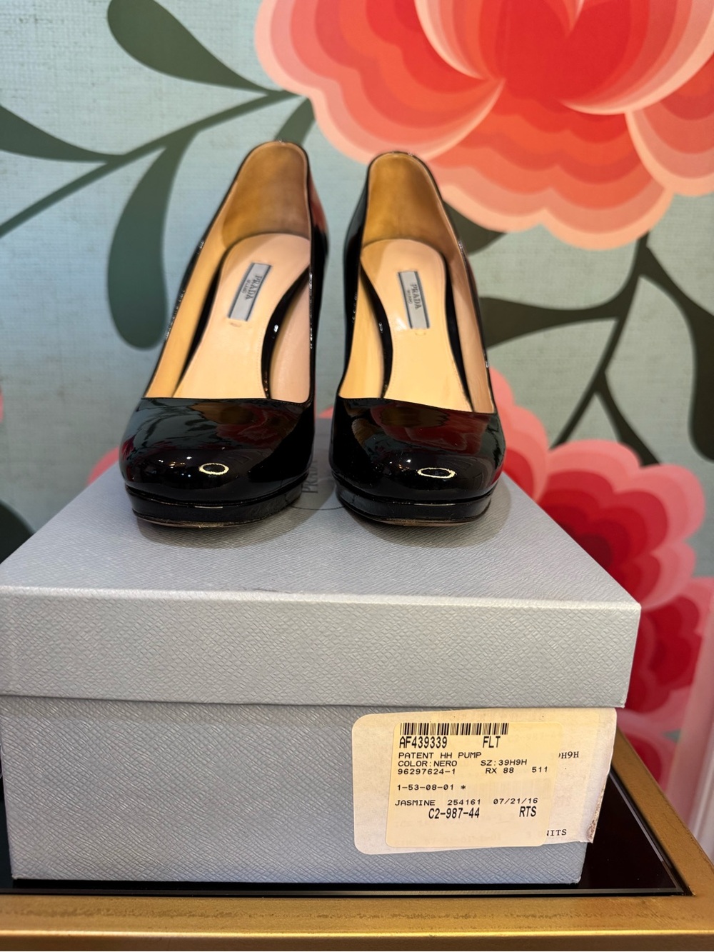Prada Black Patent Leather High Heel Pumps